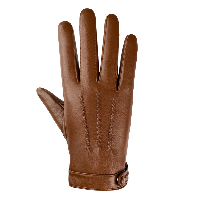 Leather Driving Glove - Herenhandschoenen van echt schapenleer met fleecevoering,