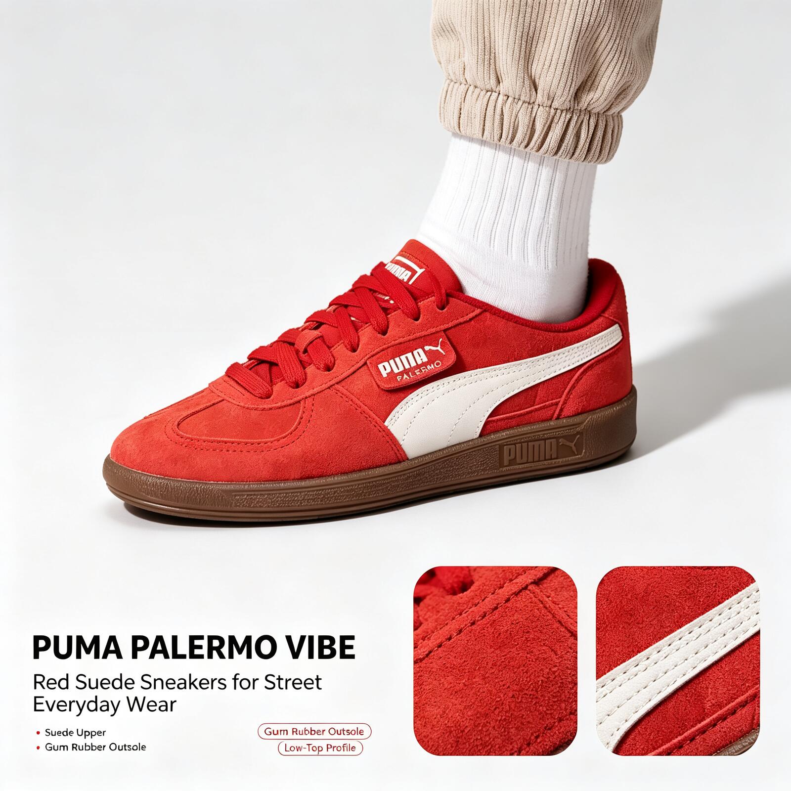 Puma Shoes Suede Classic - Nieuwe PUMA Palermo Rode Suede Sneakers