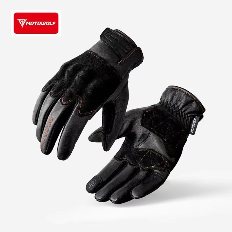 Leren motorhandschoenen Retro  - Motorcycle Glove Knuckle recensie en prijs